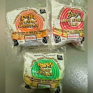 Vintage 1992 McDonalds Happy Meal Toys Looney Tunes Quack-Up Cars Bundle